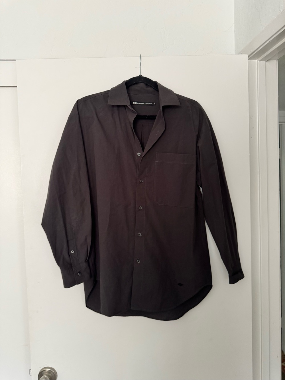Women's Black Button-Down Shirt - Long Sleeve Pocket